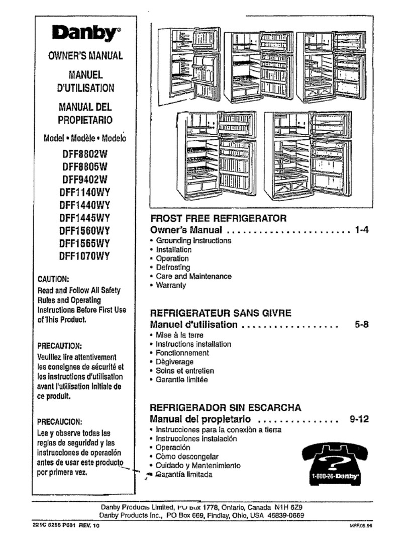Danby DFF1140WY owner's manual