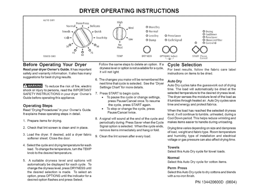 Crosley CDG4000FW1 User manual