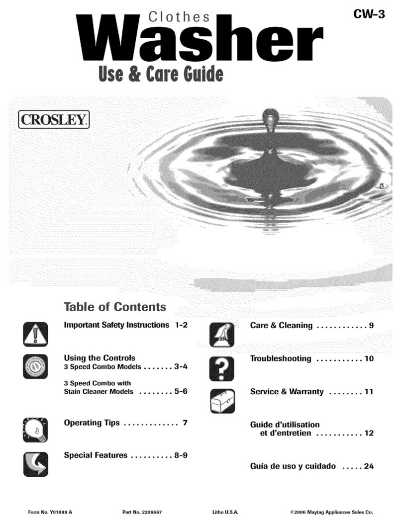 Crosley CW5500W Use & care guide