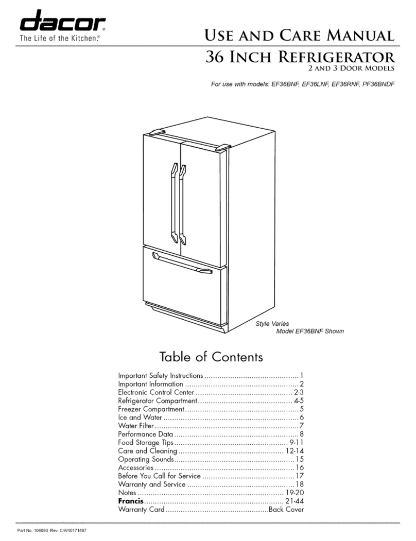 Dacor EF36BNF Series User manual