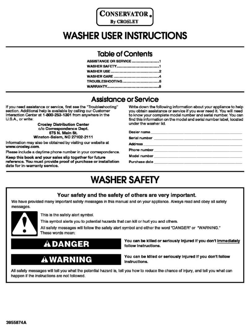Crosley Conservator 3955874A User manual