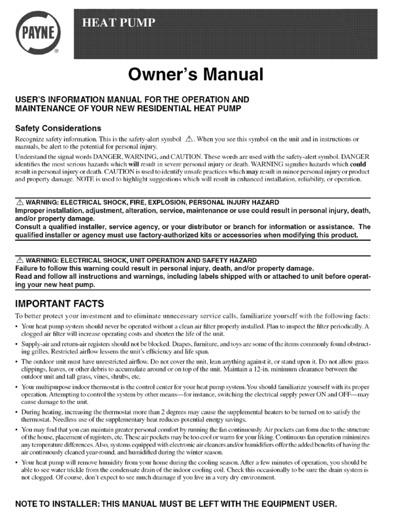 Payne Heat Pump owner's manual