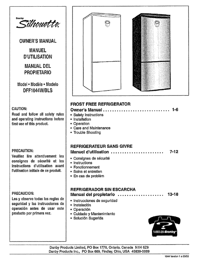 Danby Silhouette DFF1044BLS owner's manual