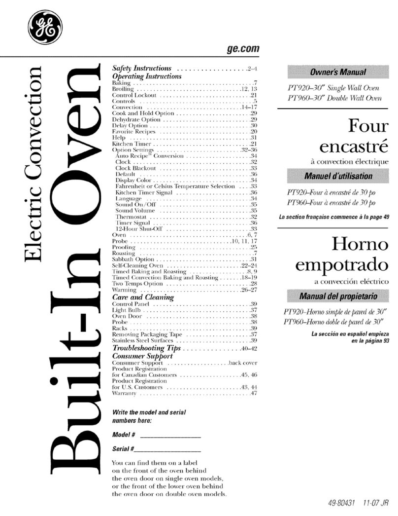 GE Profile PT920 User manual