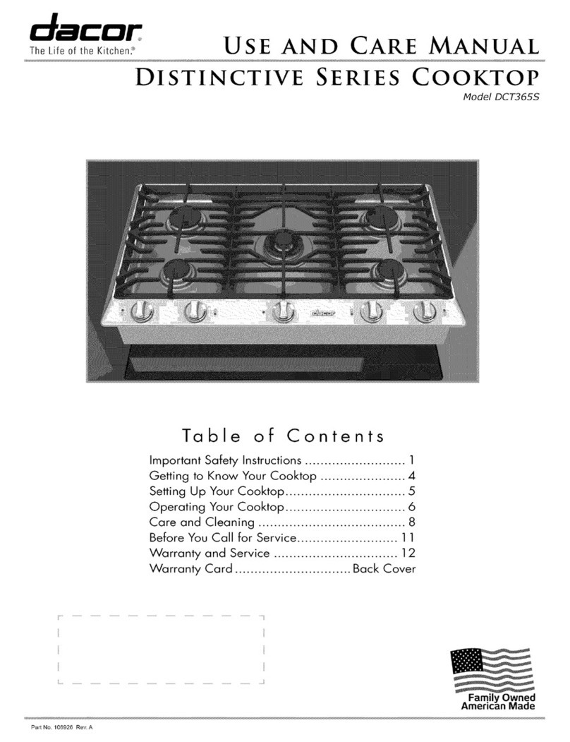 Dacor Distinctive DCT365S User manual