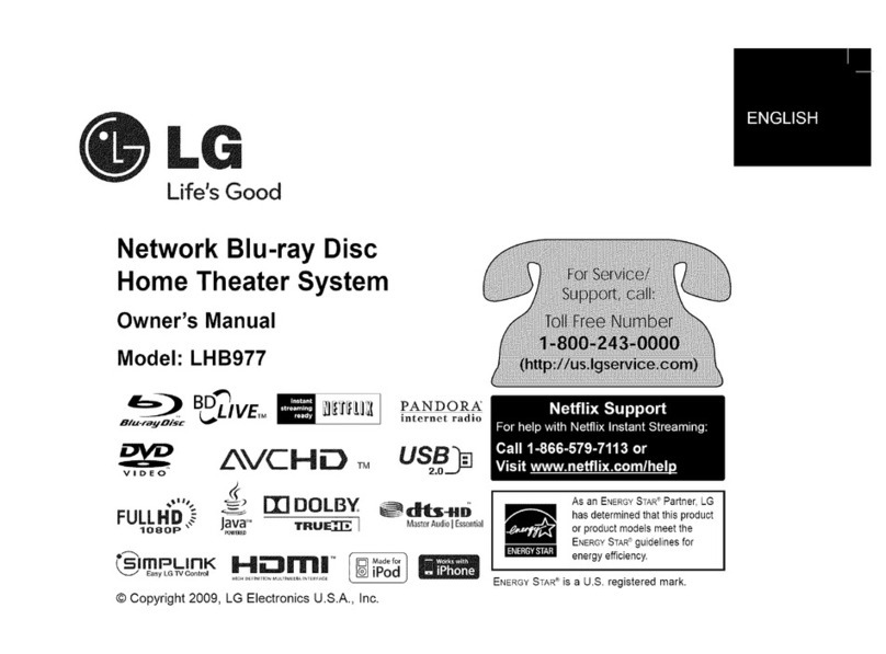 LG LHB977 -  Home Theater System User manual