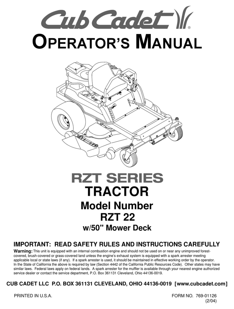 Cub Cadet RZT 22 Operator's manual