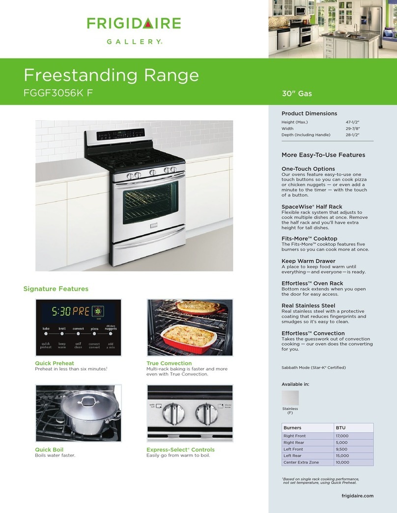 Frigidaire FGGF3056KF - 30' Gas Lery SS Group Installation instructions