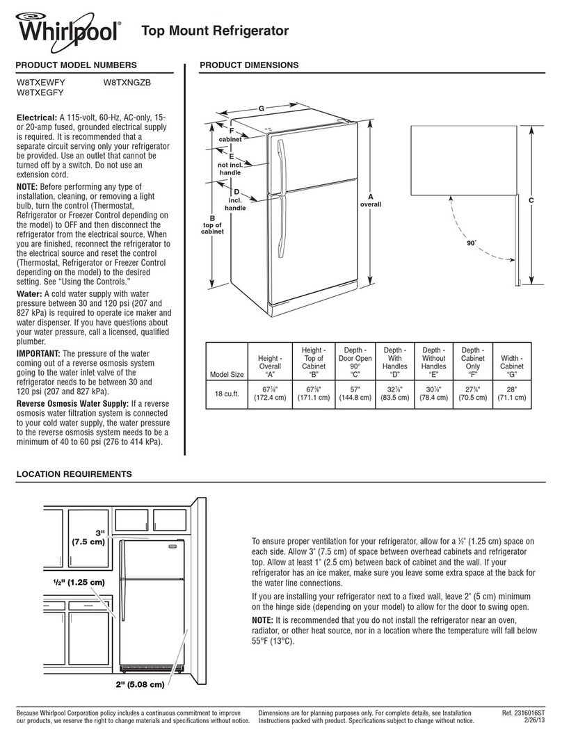 Whirlpool W8TXEWFY Product dimensions