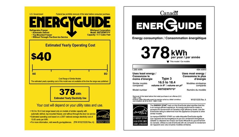 Whirlpool W8TXEWFVB Energy guide