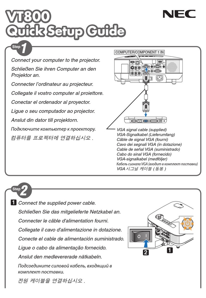 NEC VT800 - XGA LCD Projector User manual