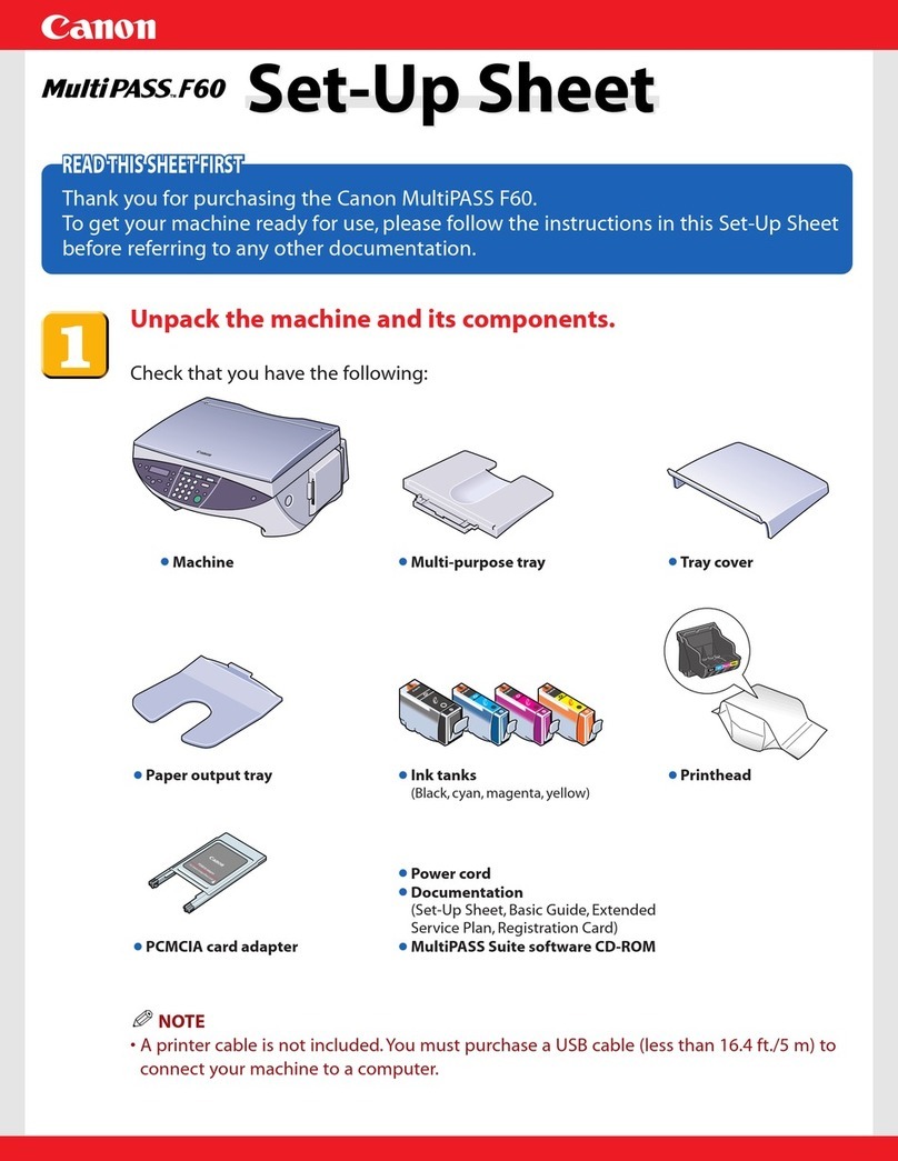 Canon MultiPASS F60 Manual