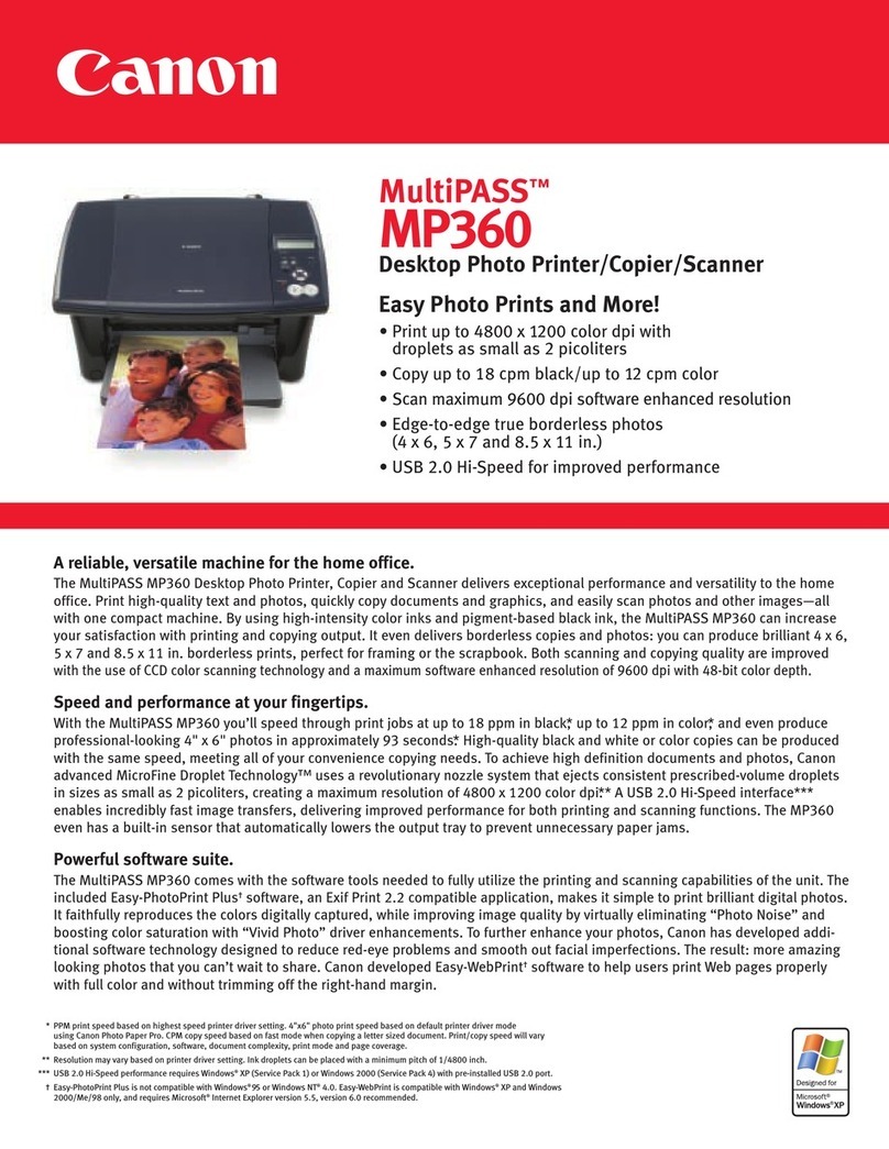 Canon MultiPASS MP360 specification