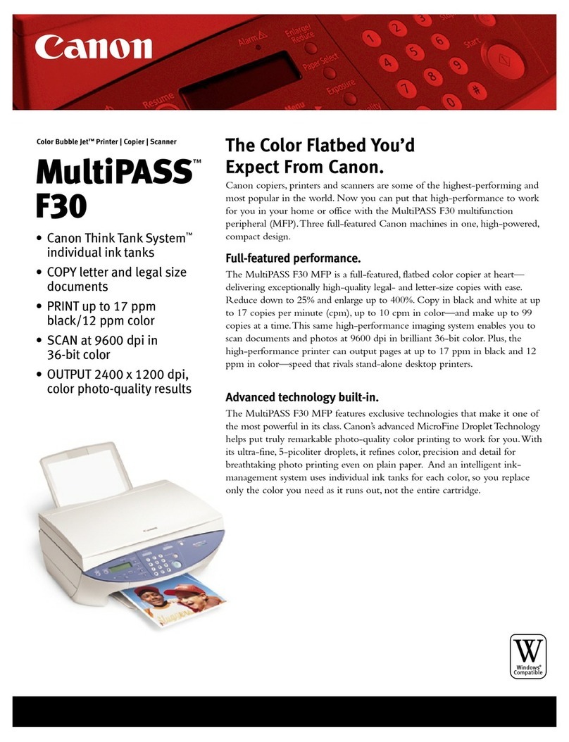 Canon MultiPASS F30 User manual
