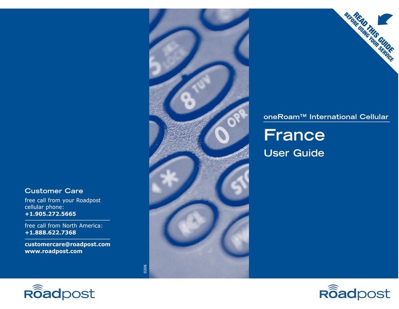 Roadpost France oneRoam International Cellular user guide