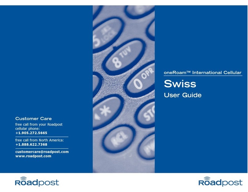 Roadpost Swiss oneRoam International Cellular user guide