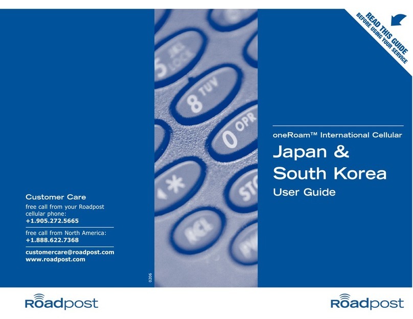 Roadpost Japan & South Korea oneRoam International... User manual Roadpost Japan & South Korea oneRoam International... User manual