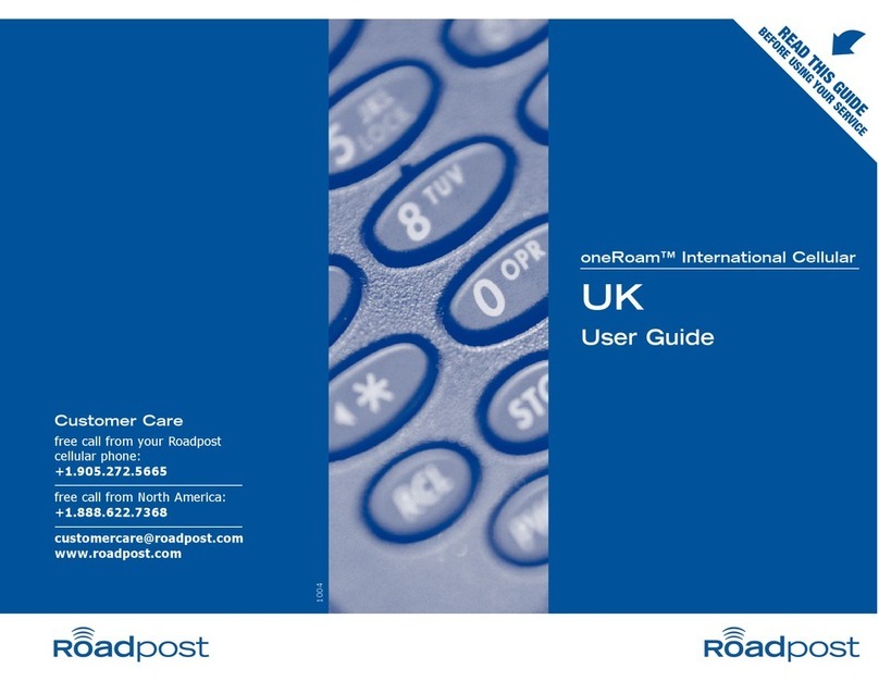 Roadpost UK oneRoam International Cellular user guide