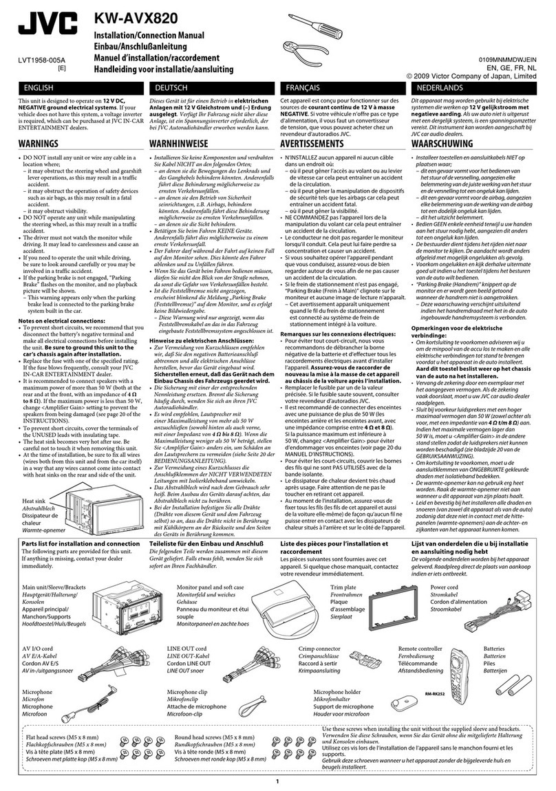 JVC EXAD KW-AVX820 Installation & connection manual