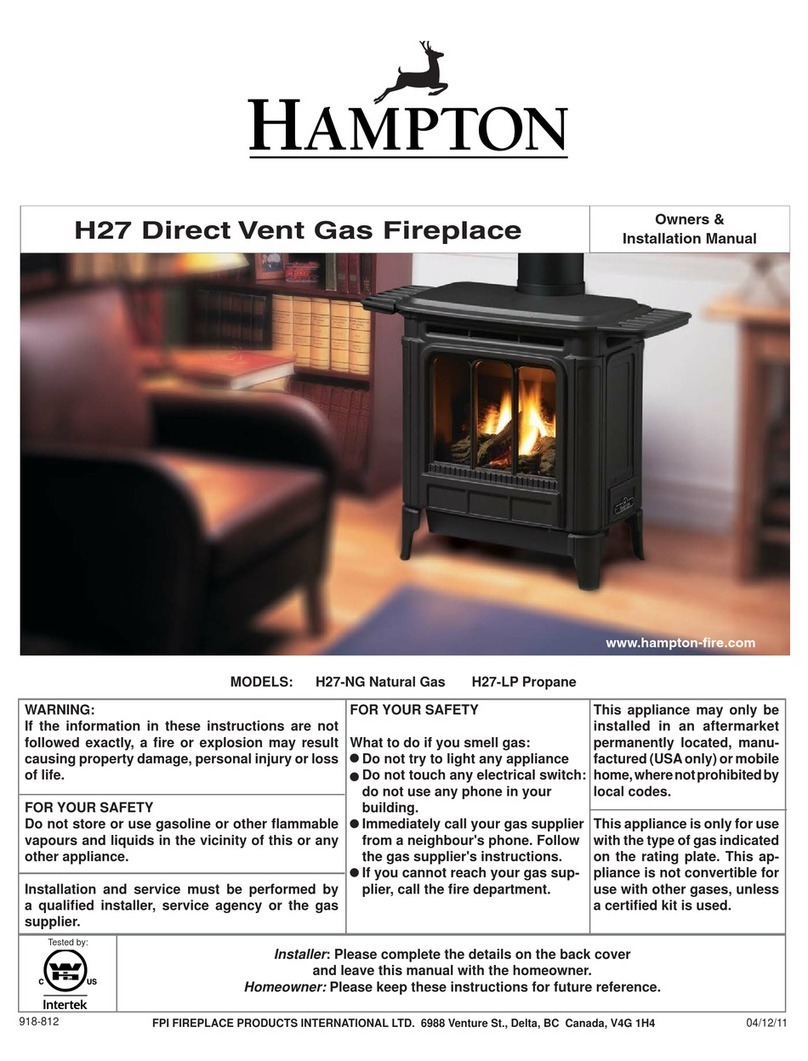 HAMPTON BAY H27-NG Owners & installation manual