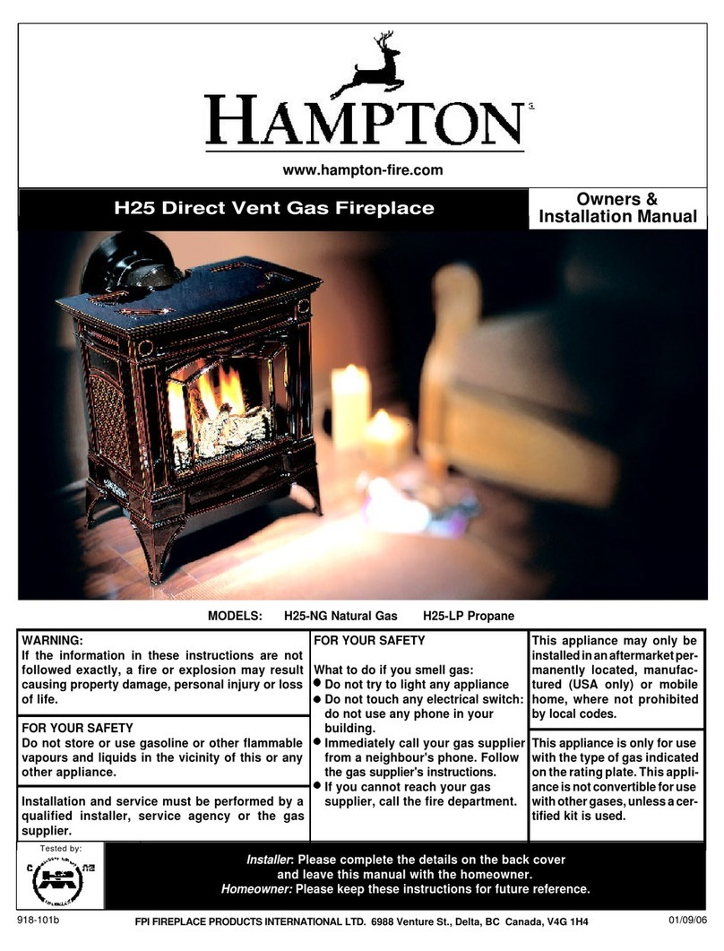 HAMPTON BAY Hampton H25-NG Owners & installation manual