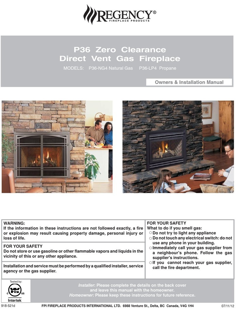 Regency P36-NG4 Owners & installation manual Regency P36-NG4 Owners & installation manual