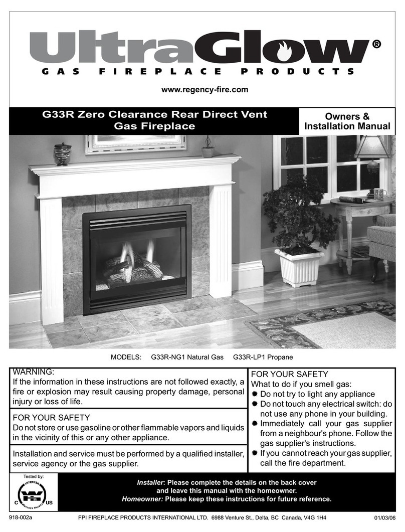UltraGlow UltraGlow G33R-NG1 Natural Gas Owners & installation manual