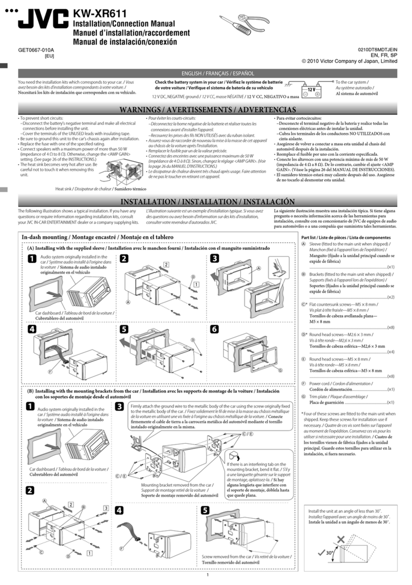JVC KW-XR611 User manual