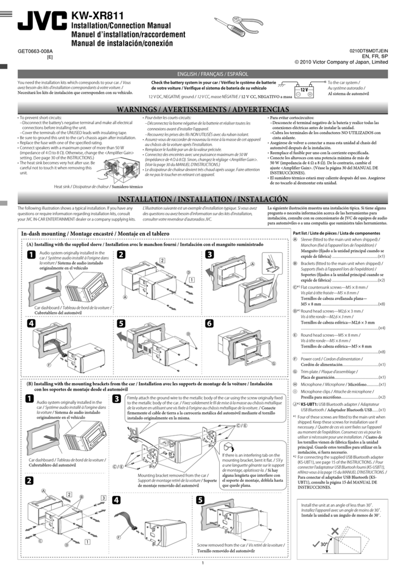 JVC KW-XR811 User manual