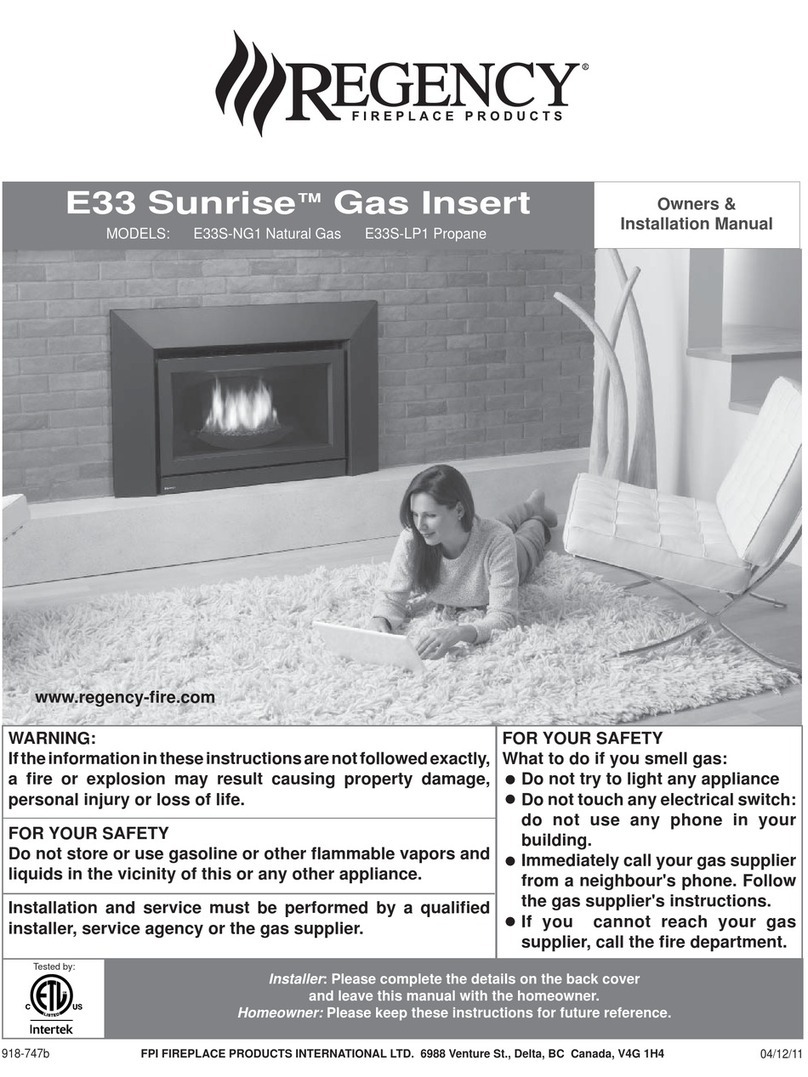 Regency Sunrise E33S-NG1 Quick start guide