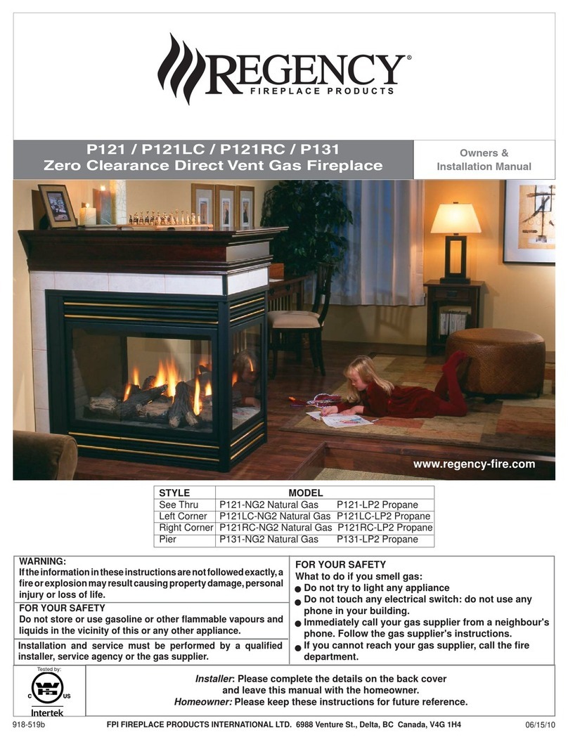 Regency P121-NG2 Quick start guide