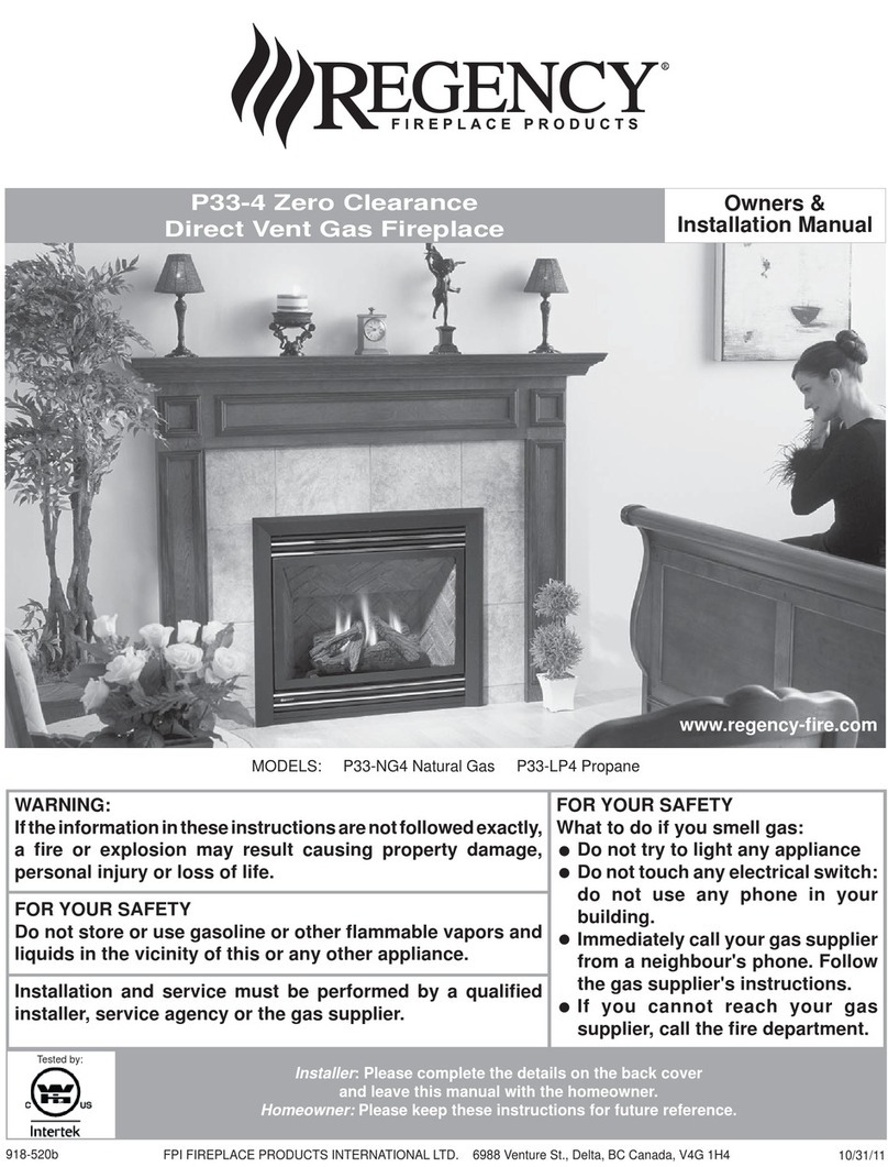 Regency P33-NG4 Owners & installation manual Regency P33-NG4 Owners & installation manual
