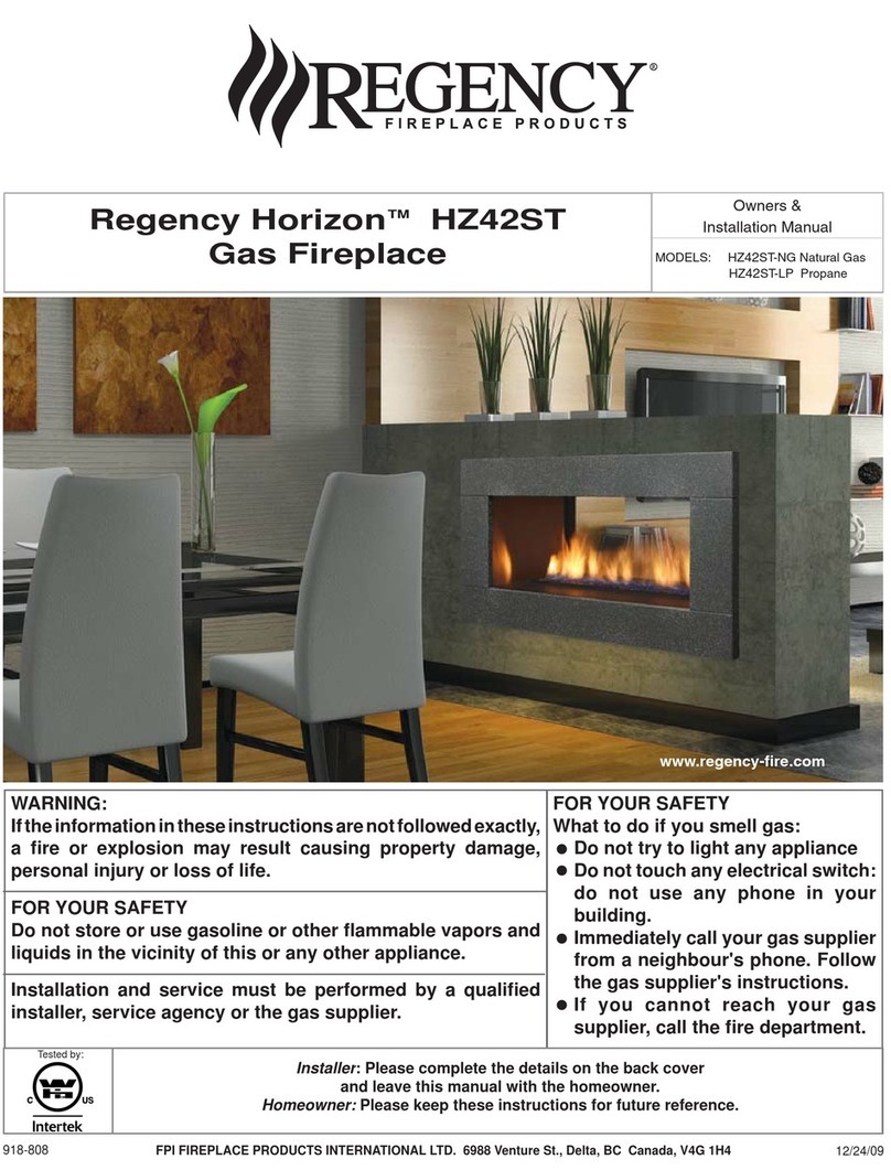 Regency Horizon HZ42ST-NG Owners & installation manual