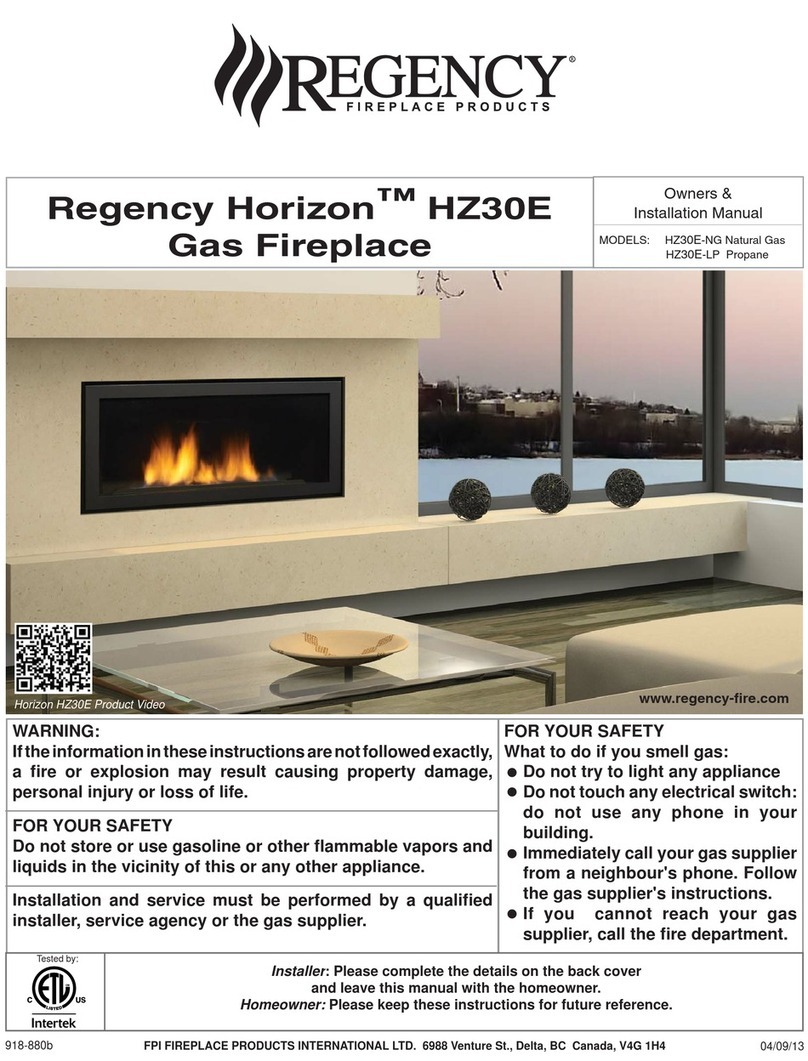Regency Horizon HZ30E-NG Owners & installation manual Regency Horizon HZ30E-NG Owners & installation manual