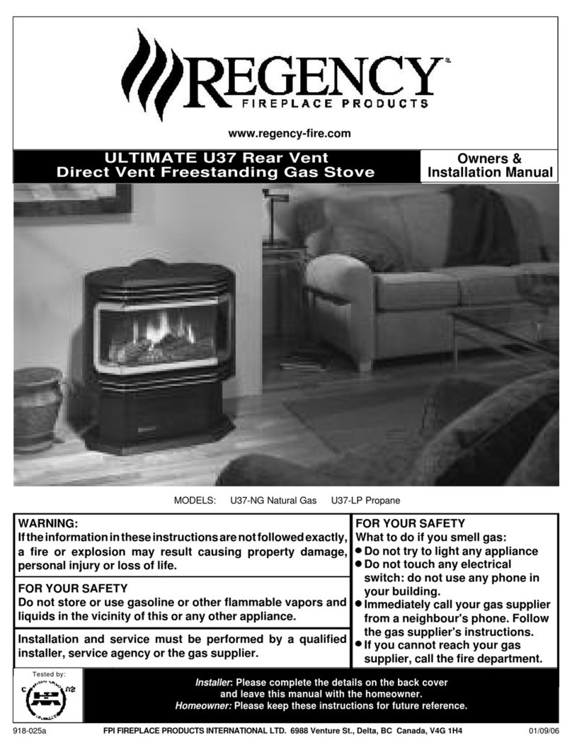 Regency ULTIMATE U37-LP Owners & installation manual
