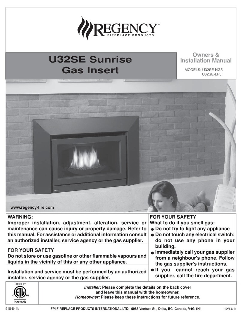 Regency Sunrise U32SE-NG5 Quick start guide