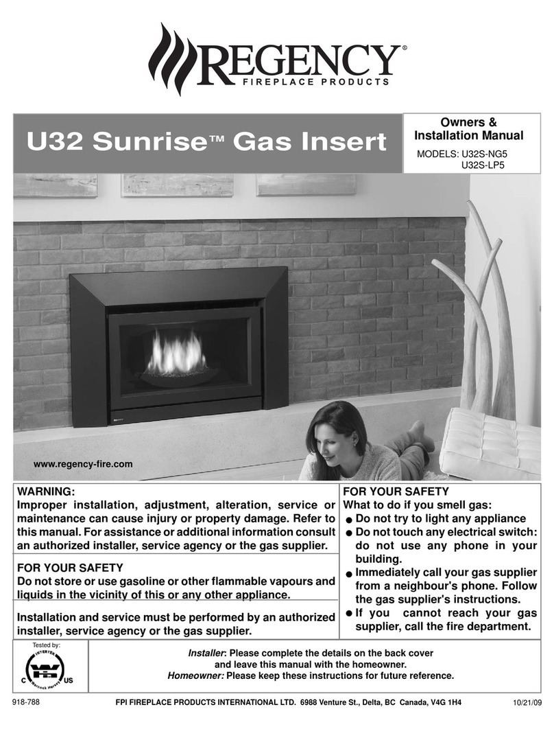 Regency Sunrise U32S-NG5 Owners & installation manual Regency Sunrise U32S-NG5 Owners & installation manual