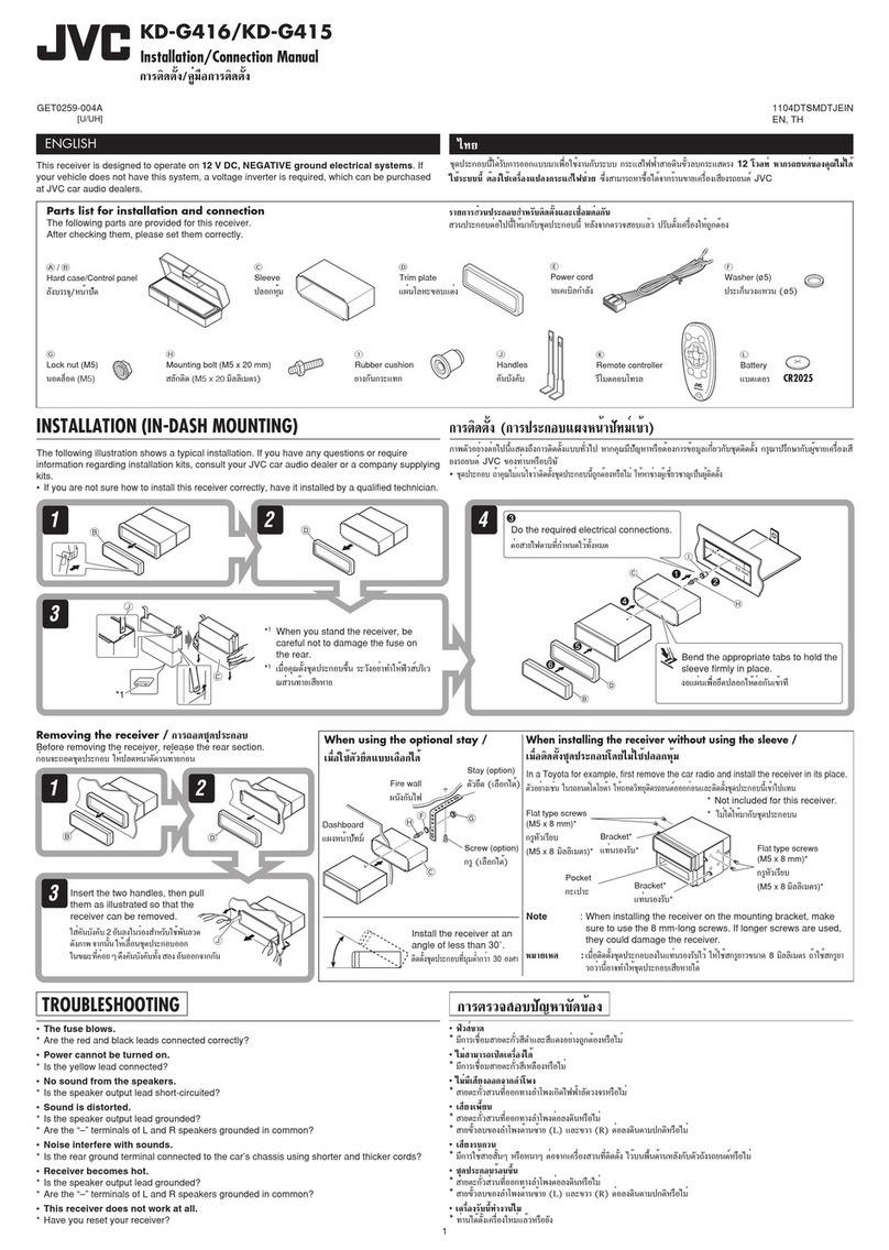 JVC KD-G415 Installation & connection manual