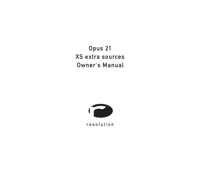 Resolution Opus 21 XS extra sources owner's manual