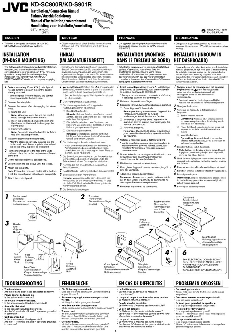 JVC KD-S901R Installation & connection manual