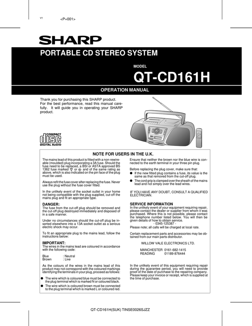Sharp QT-CD161H User manual