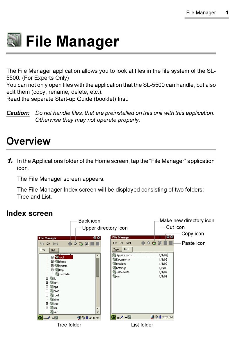 Sharp SL-5500 File Manager Guide Installation guide