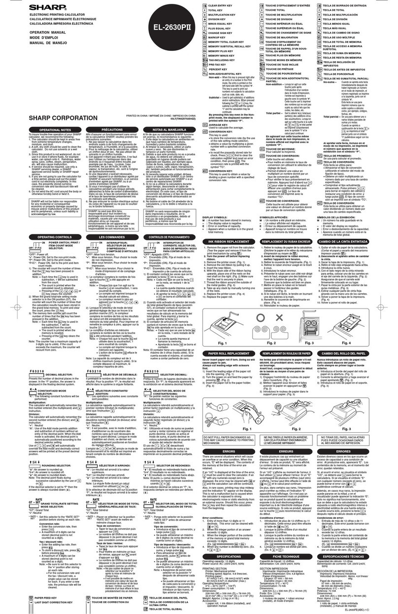 Sharp EL-2630PII Operation manual