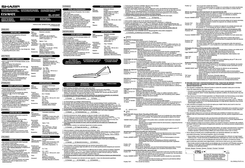 Sharp EL-2125C User manual