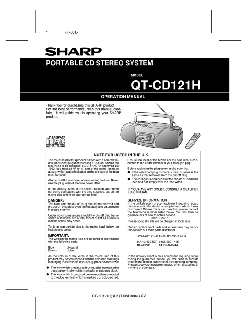 Sharp QT-CD121H User manual Sharp QT-CD121H User manual