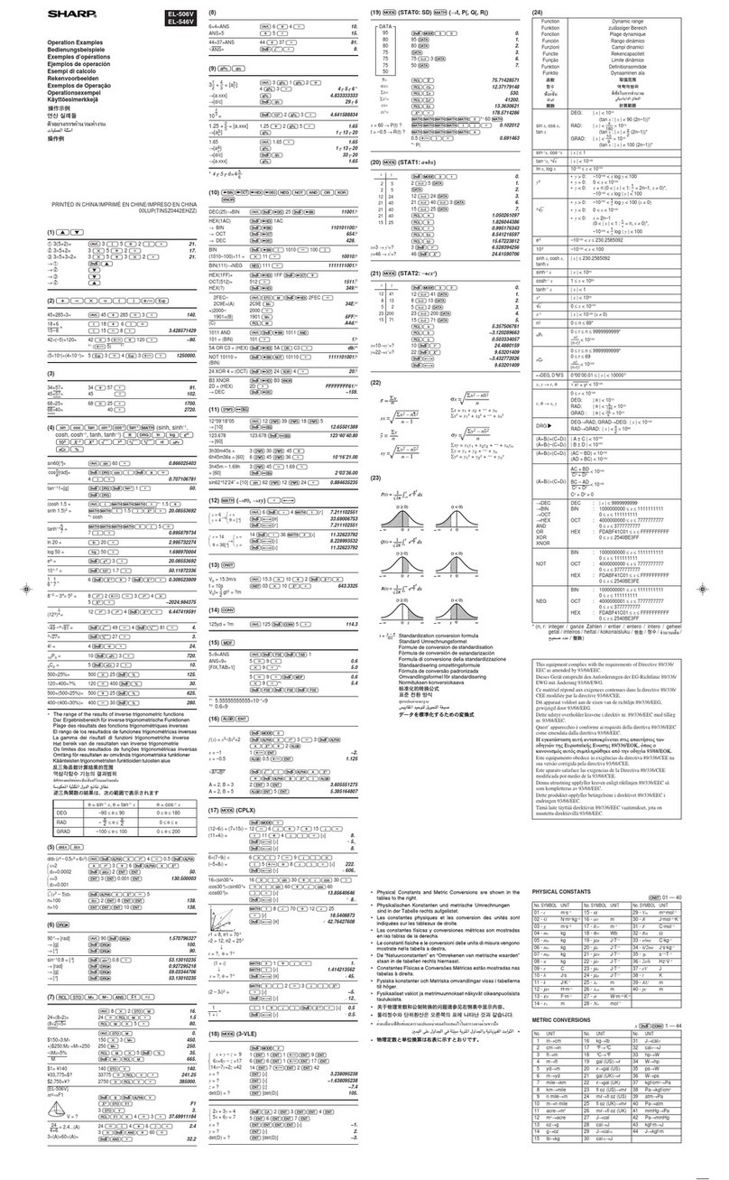 Sharp EL-506VB User manual