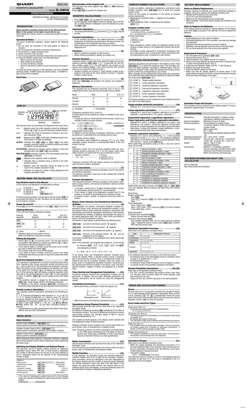 Sharp EL-546VA User manual Sharp EL-546VA User manual