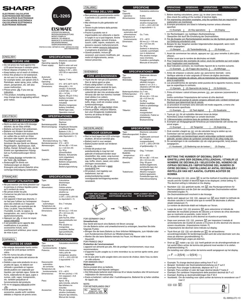 Sharp ELSI MATE EL-326S User manual