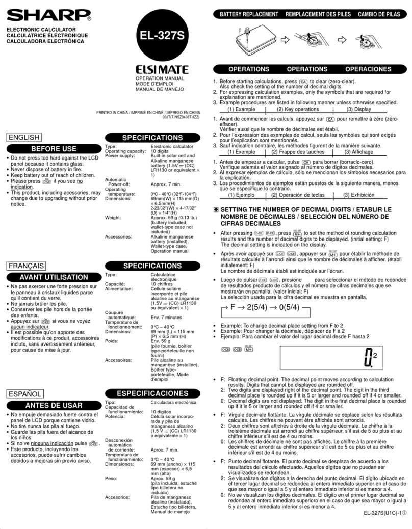 Sharp ELSIMATE EL-327S User manual