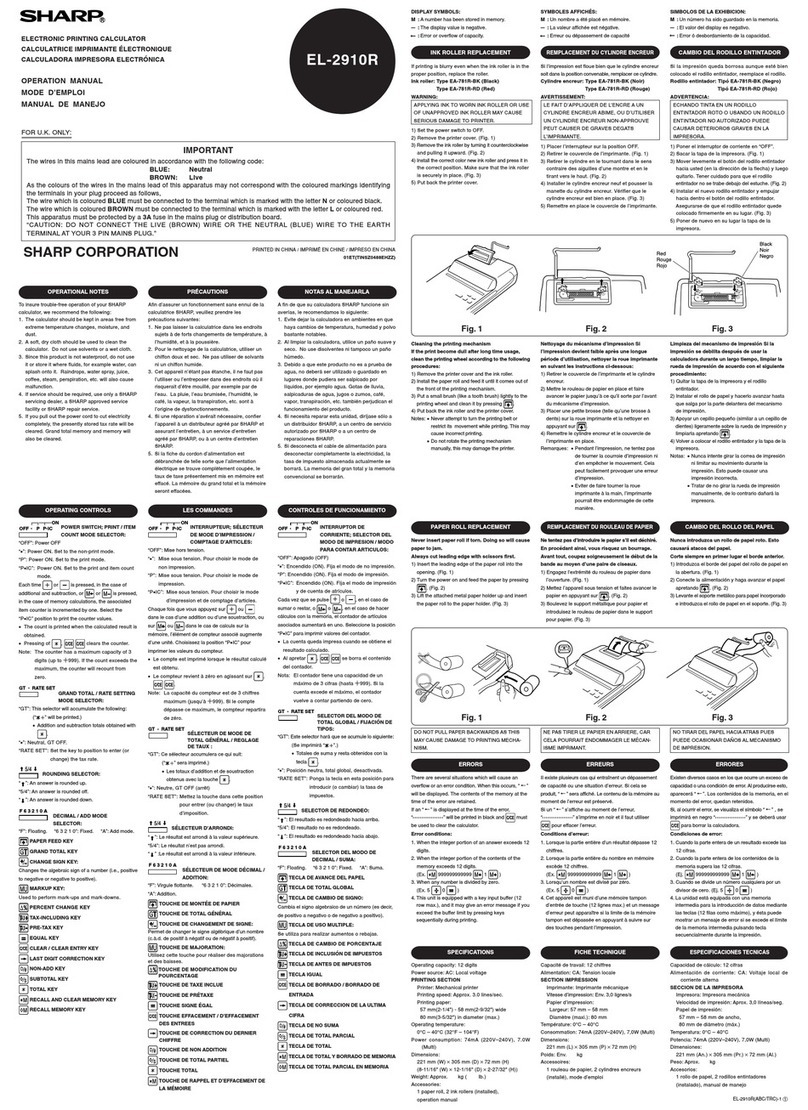 Sharp EL-2910R Operation manual
